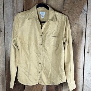 Ann Taylor LOFT Women's Suede Button Down Shirt Size M